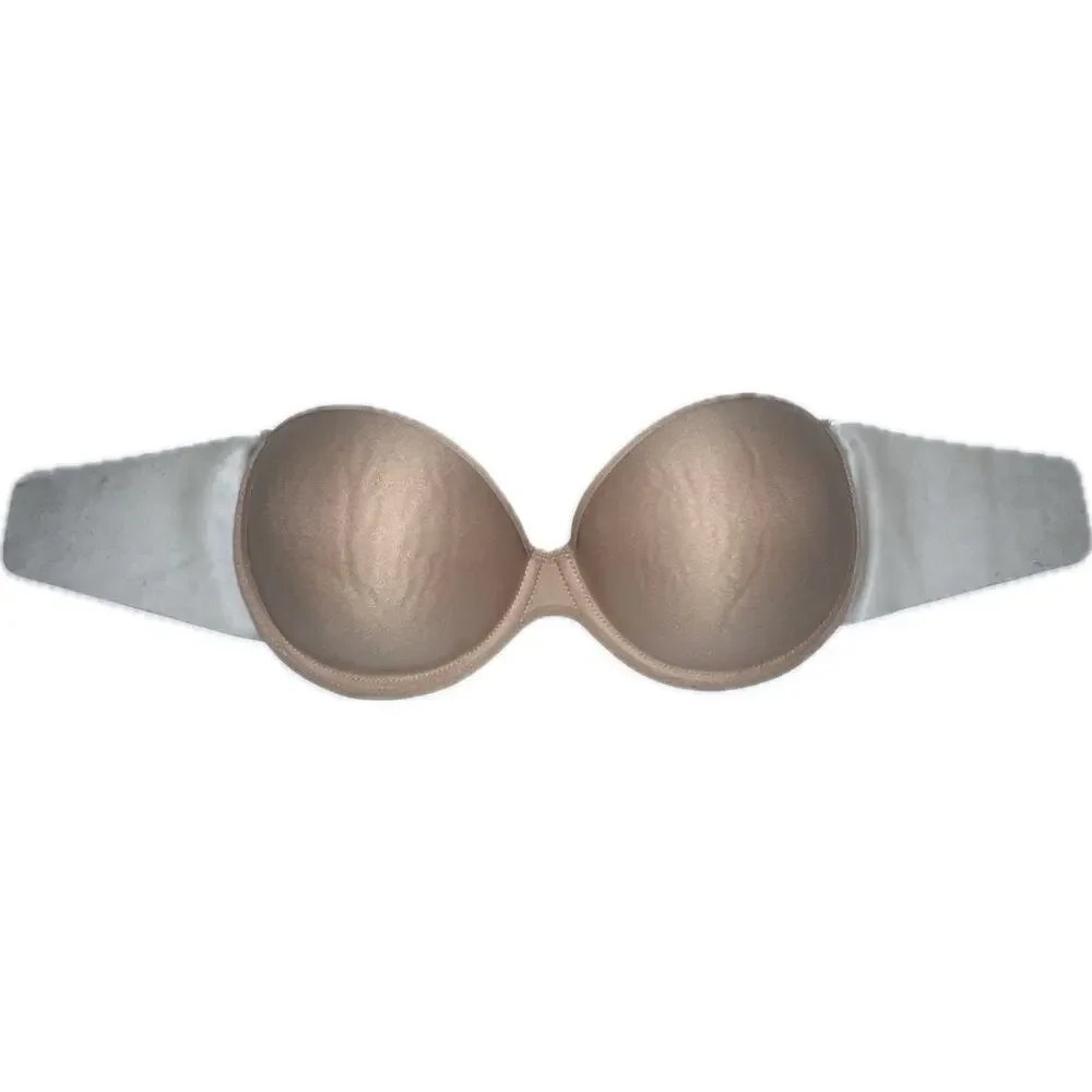 Women's‎ Strapless Underwire Bra Beige Nude Convertible Seamless Support C Cup